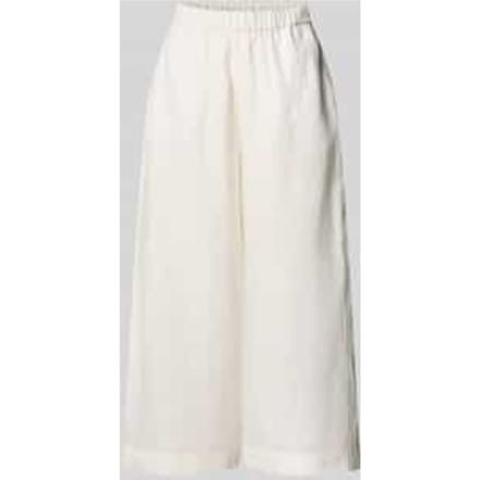 Wide leg linnen broek met elastische band, model 'MINNIE'