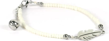 Heaven Eleven - meisjes - Enkelbandjes - glas - wit - 1mm - verstelbaar 18cm + 4cm