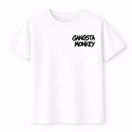 T-shirt Gangsta Monkey - Pay up or Shut up - Maat S - wit
