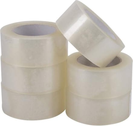 Verpakkingstape 6 stuks tape transparant acryl PP - 100 meter x 50mm