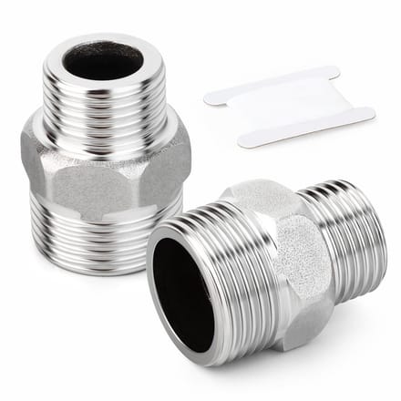 2 Stuks Reducerende Nippel 3/4" x 1/2" BSP Schroefdraad Adapter RVS 304 voor Leidingen