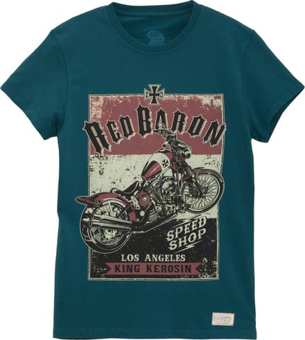 King Kerosin T-shirt Red Baron Speedshop Blue