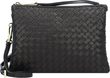 abro Piuma Schoudertas Leer 25 cm - Dames - black-gold