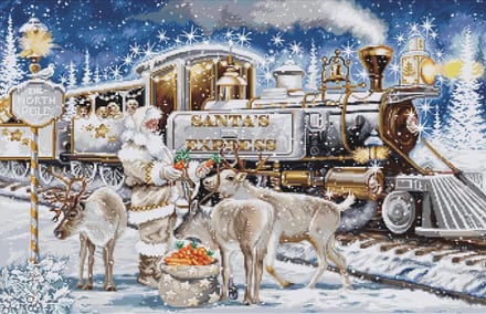 Luca-S Santa’s Express White borduren (pakket) BU5038