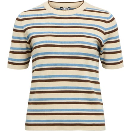 Object Trui Objester S/s New Knit Pullover Noos 23043510 Sandshell/blue Shadow/carafe Dames Maat - M