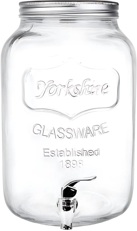 Gerimport Drankdispenser - cocktails/water/limonade - met tap - 8L - glas - zomer