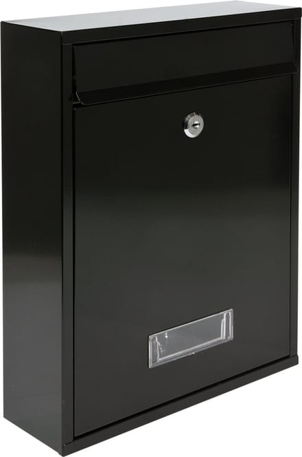 VOREL Brievenbus met 2 sleutels - zwart - 360x260x80 mm