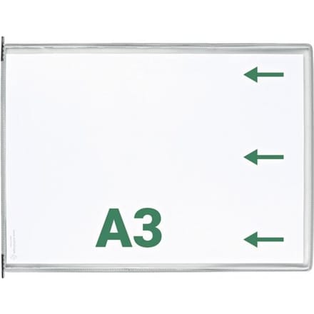Sichttafel Tarifold DIN A3 quer, 10 St., alle Trägersysteme, Metalldrehzapfen, grau