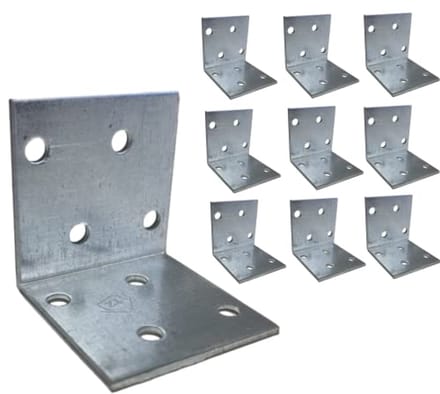 Zware Gegalvaniseerde Hoekbeugels met Hoge Buigsterkte - Pack van 10 Stuks 40x40mm