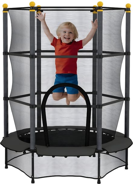Kindertrampoline Ø140 cm – Tuintrampoline voor Kinderen 3-10 Jaar – Zwart