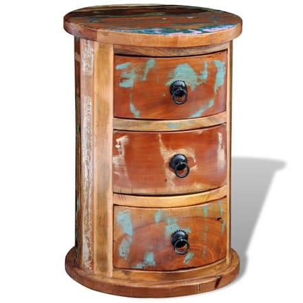 vidaXL - Kast - met - 3 - lades - massief - gerecycled - hout