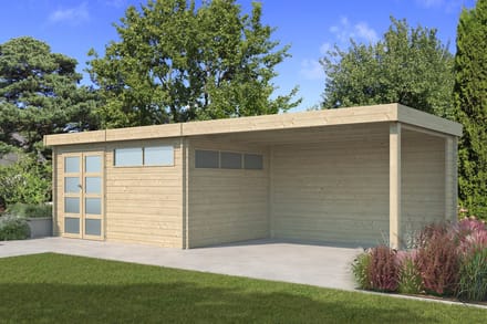 Woodlands Blokhut Modern met Overkapping 815 x 295 cm