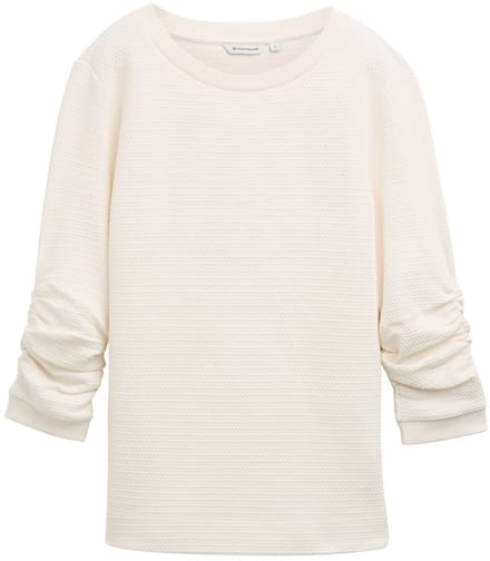 Tom Tailor - Jacquard sweatshirt - Maat M - Whisper White