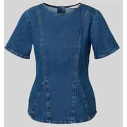 Jeansshirt met ronde hals model 'Turige Alena'