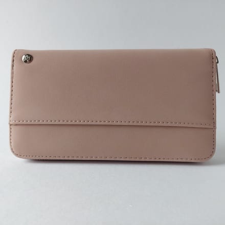 PORTEMONNEE (pink) diep roze - happinesstassen - zeer ruim - elegant - suede look - rits sluiting