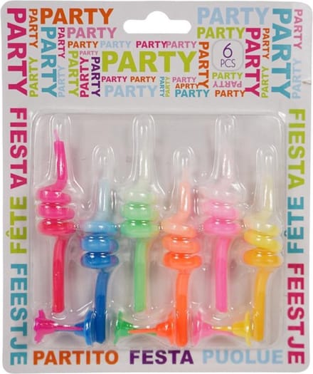 Partykaarsjes gedraaid - Verjaardag kaarsjes - 8,5 cm set van 6