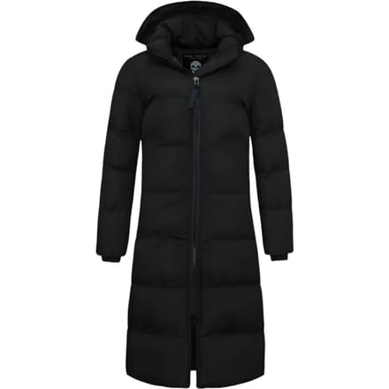 Lange Puffer Jas Dames Getailleerd - 8606ZCNW- Zwart