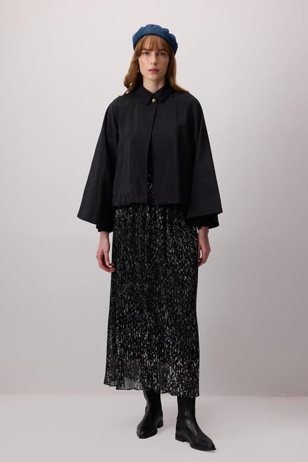 Touché Privé - Glitter jacquard rok met elastische taille - Zwart - Dames
