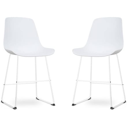 Nolon Nino Barkruk Wit - Wit Onderstel - 65 cm - Barstoel - Kookeiland - met Rugleuning