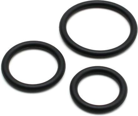 Rimba - Flexibele Siliconen Cockringen Set Ø 30, 40 En 50 mm - Zwart