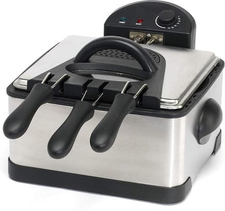 Friteuse 4 Liter - Friteuse 3 Verschillende Manden - Frituurpan 2000 Watt - RVS