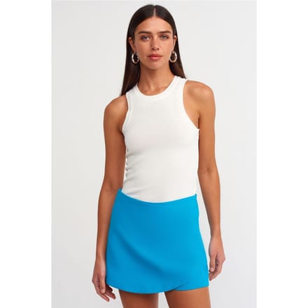 Geribbelde Mouwloos Slim-Fit Blouse