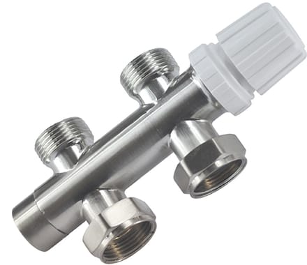 Riko Thermostatisch 3/4 Onderblok Recht - Geborsteld Staal