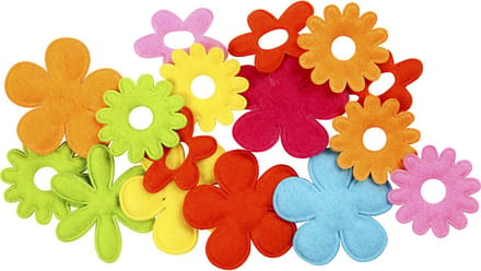 Bloemen van vilt, afm 35x45 mm, dikte 1,2 mm, 16 stuk/ 1 doos