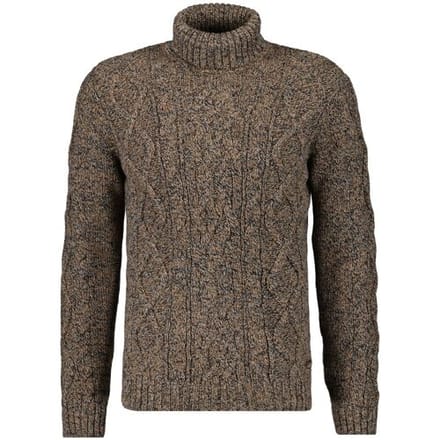 Ragman Trui Col Cable Design Pullover Taupe-Grijs / male