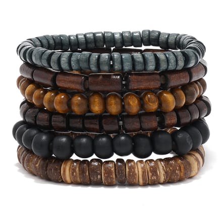 Kralen Armband - Set 6 Armbanden - Houten Armband