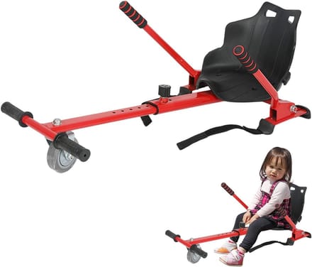 Hoverboard Kart - Zitje Scooter - Buitenspelen Kind - Verstelbare Lengte - Tot 120 kg - Rood