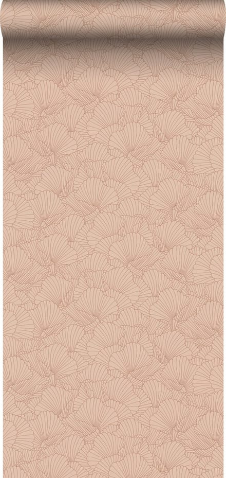 ESTAhome behang getekende bladeren licht terracotta - 53 cm x 10.05 m - 139493