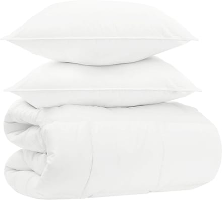 vidaXL - Dekbedset - 155 - x - 220 - cm - Nee - Katoen, - Bamboe, - Polyester - Wit