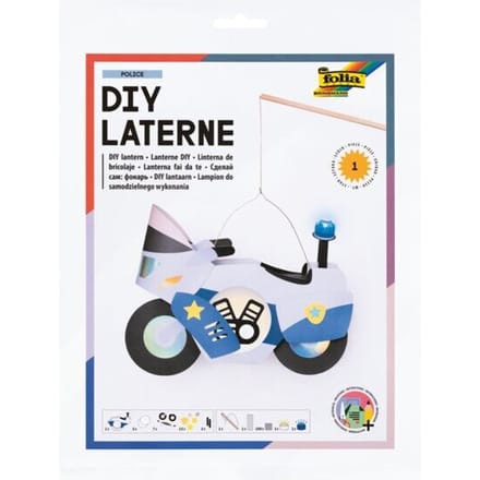 Lantaarns knutselset "Politie", incl. 2 LED's