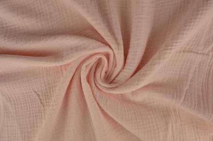 10 meter double gauze - Baby roze - 100% katoen