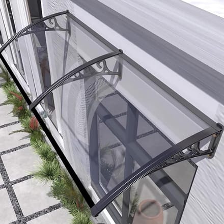 Deur Luifel - Terras Overkapping - Bescherming Buiten - Lekvrij Ontwerp - 60x240cm - Zwart