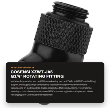 Dailygoods - XZWT-J45 G1/4" Rotating Fitting Adapter voor CPU Waterkoeling