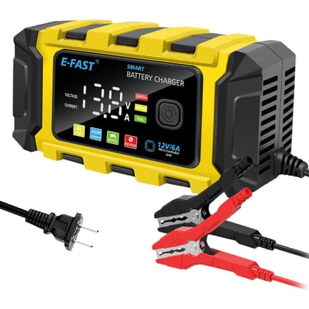 E-FAST Autoladers 12V6A Volautomatische Batterijlader Onderhouder Draagbaar Druppelladen