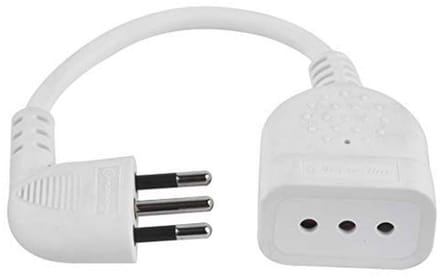 ◊aline 46005 mini extension cable with plug, 10 A, cable 20 cm, white