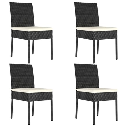 vidaXL Tuinstoelen 4 st poly rattan zwart