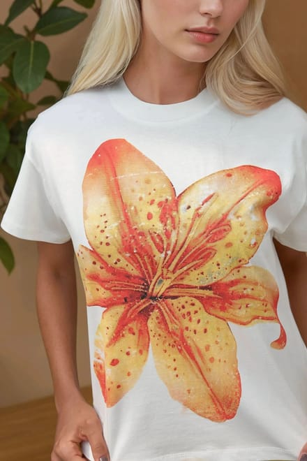 Bedrukte Regular Fit Crew Neck T-shirt van 100% Katoen