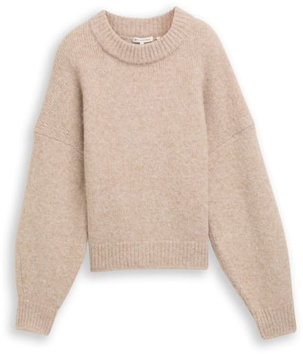 Tom Tailor Denim - Oversized gebreide trui - Maat M - cosy beige melange