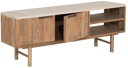 DTP Home TV stand Bliss Mortex No.2 small, 2 doors, 2 open racks,50x130x35 cm | MORTEX top