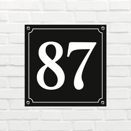 Huisnummerbord Mat zwart Deluxe - Nummer 87 - incl. bevestiging