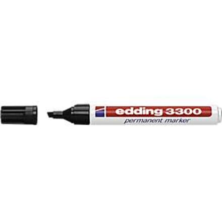 EDDING permanent marker 3300, met wigvormige punt, 10 stuks, zwart