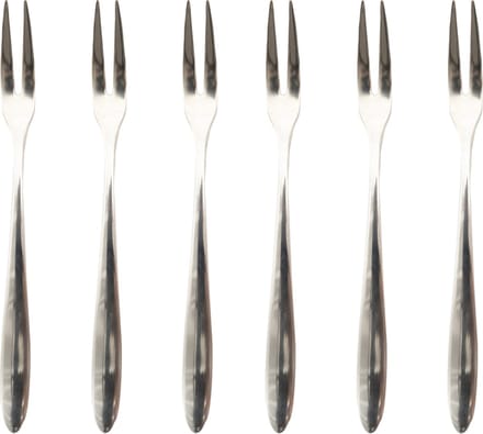 Point-Virgule set van 6 zeevruchtenvorken in rvs 13x1x13cm