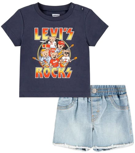 Levi´s ® Kids Rock And Roll Denim Set Blauw 3 Years Jongens