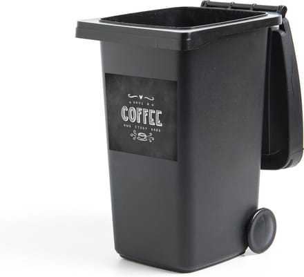 Container sticker Koffie - Studeren - Motivatie - Spreuken - Student - 40x40 cm - Kliko sticker