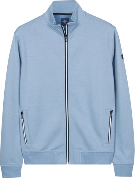 Baileys Vest Sweat Texture Zip Yarn Dyed Jacquard Interlock Riviera Blue / male