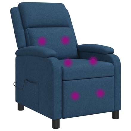 vidaXL - Massage - Relaxstoel - Blauw - Stof